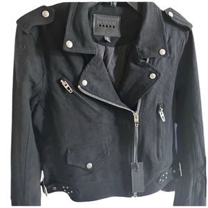 BLANK NYC NWT Motor City Black Bomber Jacket Size Medium